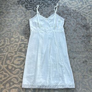 Vintage Barbizon Colette Satin & Lace Nightgown Slip Dress White 20